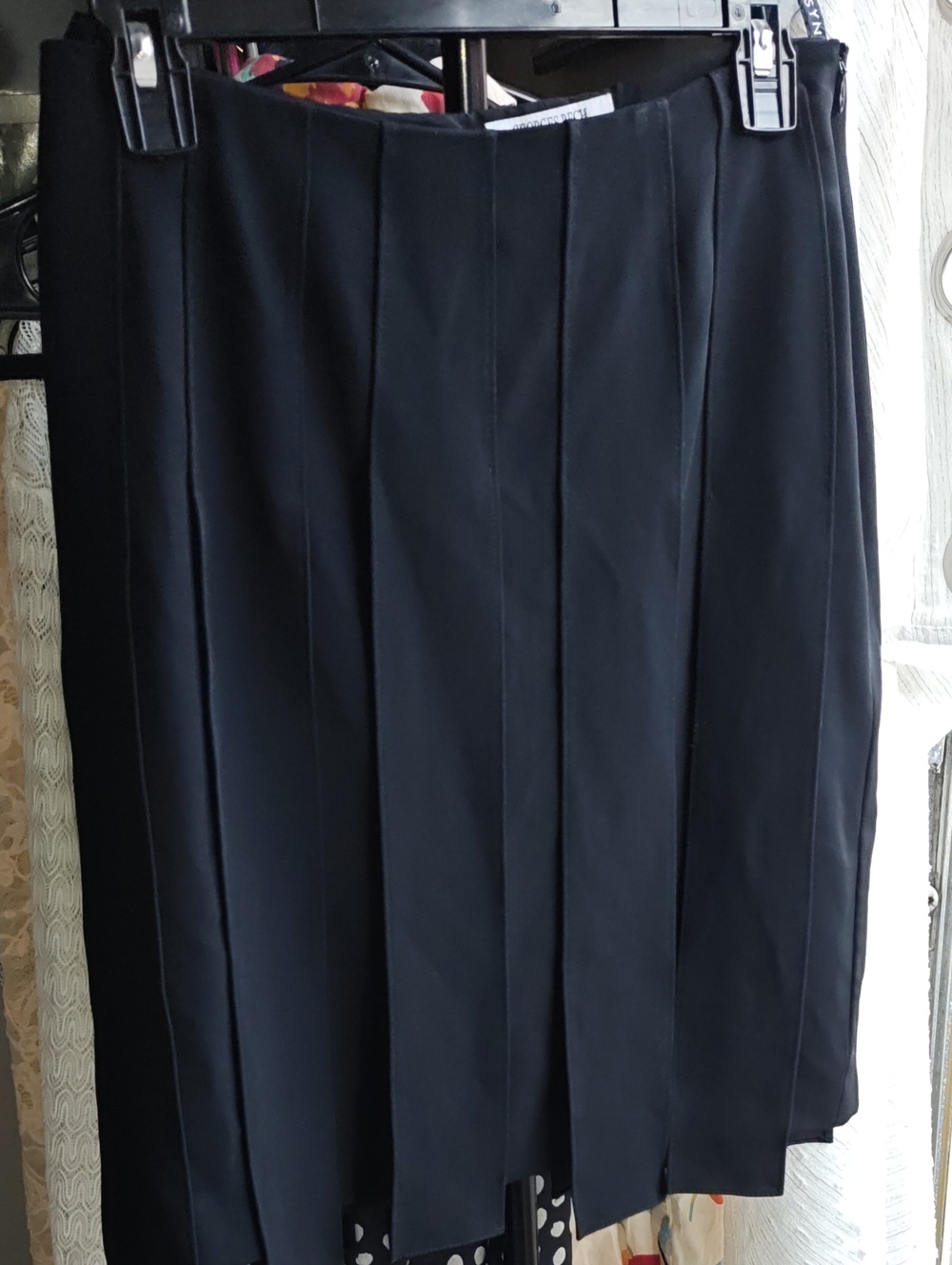 Classic Black Pleated Midi Skirt